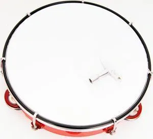 Dadi MT6-081A Тамбурин с пластиком круглый 8" настраиваемый с 1 рядом бубенцов.