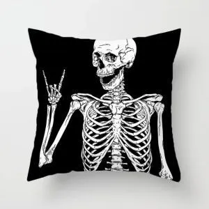 Чехол на декоративную подушку Скелет. Хлопок. Размер 45 х 45 см.