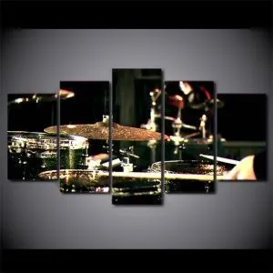 Картина модульная из 5 частей. Ударная установка. 2 шт (20x30 см), 2 шт (40x50 см), (20x50 см).