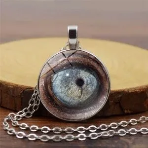 Кулон с цепочкой Глаз. Цвет серебро.