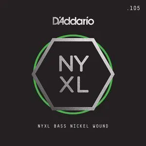 D'Addario NYXLB105 NYXL Отдельная струна для бас-гитары, никелированная, .105.